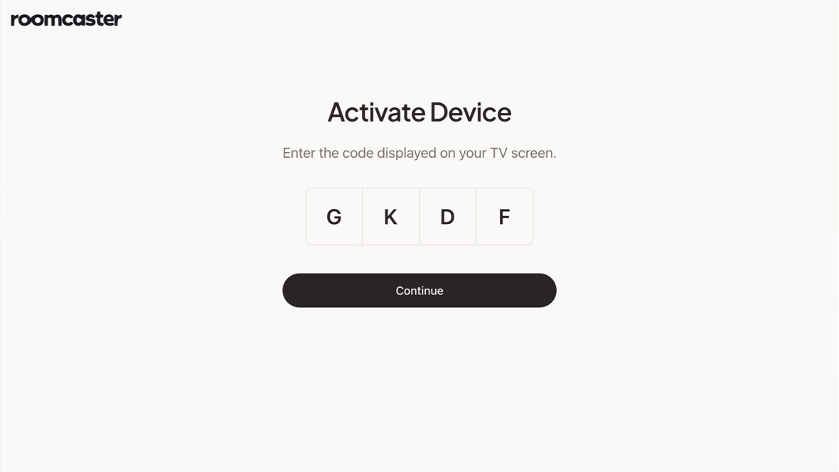Activation page in the dashboard